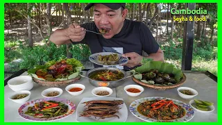 Family Cooking At Ecotourism Stung Phe! Beautiful View! Delicious Fried Chicken, Khmer Food, More..
