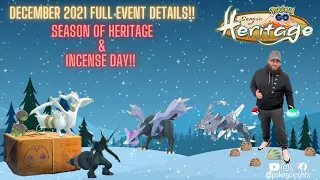 *Season of Heritage Pokemon GO* December 2021 Details, New Shiny Raid Bosses, Incense Day, and more!