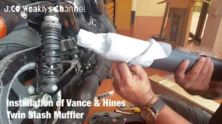 MY VANCE & HINES INSTALLATION OF TWIN SLASH SLIP-ON exhaust for HARLEY DAVIDSON SPOSTER IRON 1200