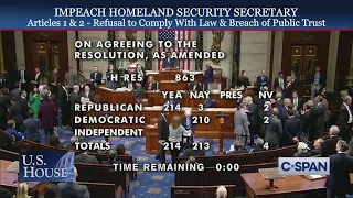 U.S. House Impeaches DHS Secretary Alejandro Mayorkas