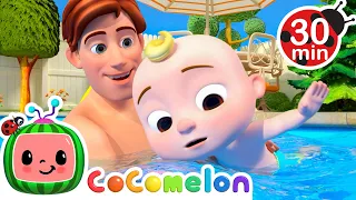 🤽Swimming Splash Song🌊 | CoComelon | 30 minutes+ Nursery Rhymes For Kids  | Moonbug Kids