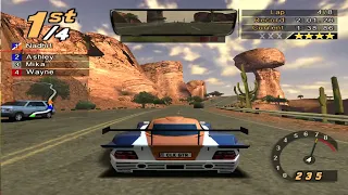 Need for Speed: Hot Pursuit 2, Mercedes CLK GTR NFS Edition, 8 laps Desert Heat II