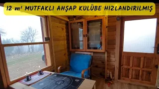 12 m² MUTFAKLI AHŞAP EV YAPIMI HIZLANDIRILMIŞ - AHŞAP KULÜBE YAPIMI - KÖYE GÖÇ - KÖY EVİ YAPIMI