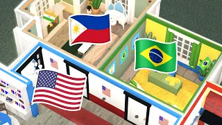 BUILDING in BLOXBURG but Each Room is a Different Country...