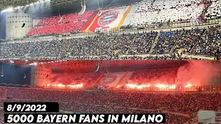 5000 BAYERN FANS IN MILANO || Intermilan vs Bayer Munchen 8/9/2022