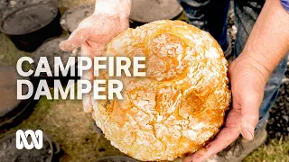 Making campfire damper bread the traditional way 🍞🔥 | Food, Cooking & Recipes | ABC Australia