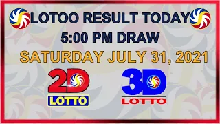LOTTO RESULT TODAY 5:00 PM DRAWS July 31, 2021 2D 3D LOTTO
