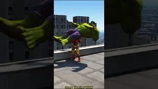 GtaV: Iron-man Kills Hulk Saving Green Spider-man #shorts #gta5