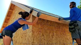 How To Build A Shed (Part 4) | Roof Sheathing and Blocking Rafters