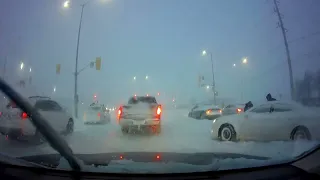 Driving in HUGE Snow Storm - Toronto, Mississauga Canada - January 17 2022