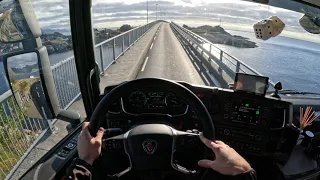 POV Truck Driving Scania R540 xT Northern Norway-Lofoten Island