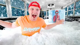 I Filled My School Bus With Snow!