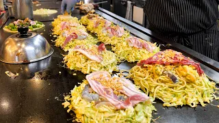 Overwhelming Yakisoba Rush! Great Teamwork and Quick Service at the Okonomiyaki Restaurant