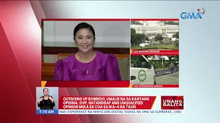 Outgoing VP Robredo, umali na sa kanyang opisina; OVP, natanggap ang unqualified opinion... | UB