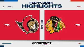 NHL Highlights | Senators vs. Blackhawks - February 17, 2024