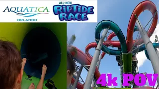 riptide racer aquatica - riptide race, a new water slide at aquatica water park, theme park!