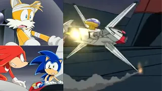 Sonic X Comparison: X Tornado Crash Landing On The Egg Carrier (Japanese VS English)