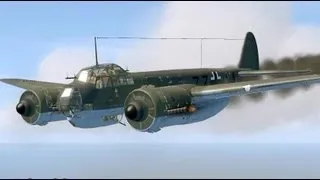 Junkers Ju 88 - flight and engine failure FULL HD