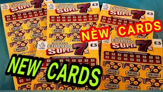 NEW CARDS..." SUPER 7s"..SCRATCHCARDS..and..GOLD 7s...COSMIC CASH...BLAZING  7s...