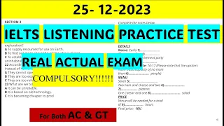 IELTS LISTENING PRACTICE TEST 2023 WITH ANSWERS | 25.12.2023 #ieltslistening #ieltspracticetest