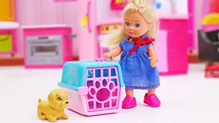 Evi brinca com os cachorros! Vídeos para meninas com as bonecas Barbie e Evi em português