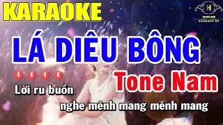 Karaoke Lá Diêu Bông Tone Nam Nhạc Sống | Trọng Hiếu