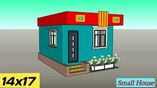 14x17 House Plan || Small home design || 3d building plan
