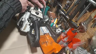 Бензопилка STIHL MS 180 - гужон чи заміна гільзи або вирвало різьбу свічки, задирки гільзи