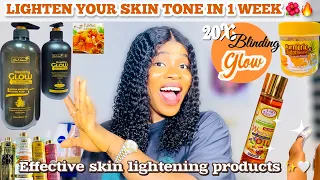 HOW TO LIGHTEN YOUR SKIN TONE IN 1 WEEK | Effective Skin Lightening Products To Use + For Even Skin