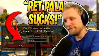Quin Gets PISSED & DELETES His Max LVL Character! (WoW Classic Funny Moments #2)