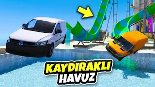 ✨ Küçük ve Büyük Ticari Arabalar Kaydıraklı Havuz Parkurunda ✨ GTA 5