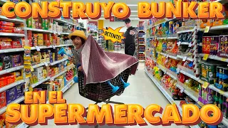 CONSTRUYO mi BUNKER en un CARRITO de SUPERMERCADO y me DETIENEN