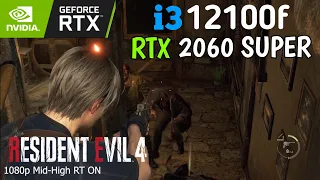 i3 12th 12100f RTX 2060S Resident Evil 4 Remake GAME TEST