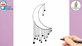Ramadan Kareem Drawing | How to Draw a Moon Step by step