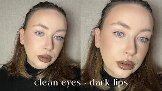 AFFORDABLE 90s GLAM - THIS BASE, WOWW! | bare eyes, dark lip, great base | maxine lee harris