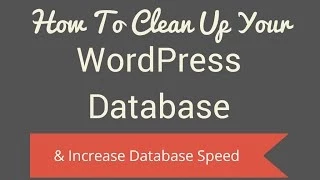 How To Optimize Your WordPress Database & Increase DB Speed