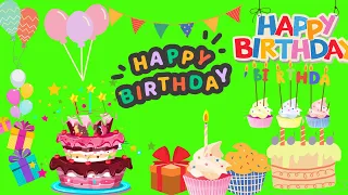 All Birthday celebration Animated cake/balloon/Etc!Green screen video🧁🍰🎉🥳