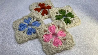 Crochet Clover Motif | Flower Motif You Can Use on Your Bags and Blankets | Very Easy to Do