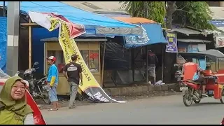 Detik detik orang tersengat listrik ketika sedang memasang spanduk#Short