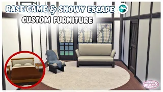 Functional Furniture Tutorial/Inspo Of Base Game & Snowy Escape 🏂 (NO CC OR MODS) | The Sims 4