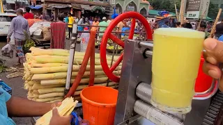 Sugarcane juice with lemon. লেবু ও আখের রস! Karwan Bazar, Dhaka.