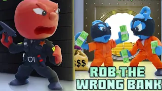 Rob The Wrong Bank || Police family Vs criminal Family || Clay Animation.