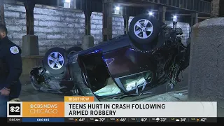 Teenage robbery suspects arrested after serious crash on Chicago's South Side