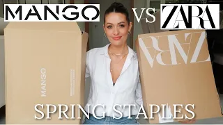 NEW IN ZARA VS MANGO HAUL | SPRING WARDROBE STAPLES 2022