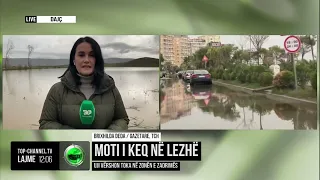 Top Channel/ Moti i keq në Lezhë, uji vërshon në tokat në zonën e Zadrimës