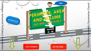 Maths CSEC Perimeter, Area Volume PPQs May 2009 to 2013