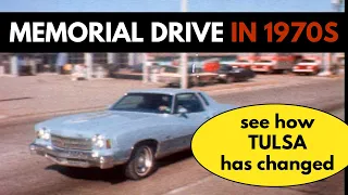 Driving in 1970s in Tulsa Oklahoma - Memorial Drive Under Construction - RARE SCENES