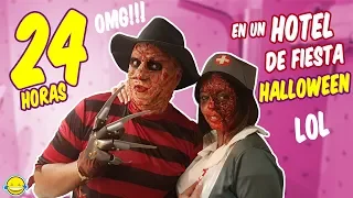 24 HORAS de FIESTA en un HOTEL de HALLOWEEN | Momentos Divertidos