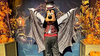 Goofy in Bat Costume Meets us at Mickey’s Not-So-Scary Halloween Party Media Event 2023