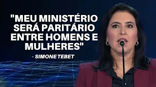 Simone Tebet responde sobre indicação de mulheres no governo